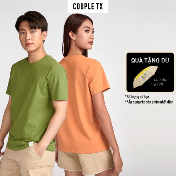 Áo Thun Nam Nữ Couple TX Sợi Bắp Green EX Regular Fit Bio Iscra In Logo X TS 274